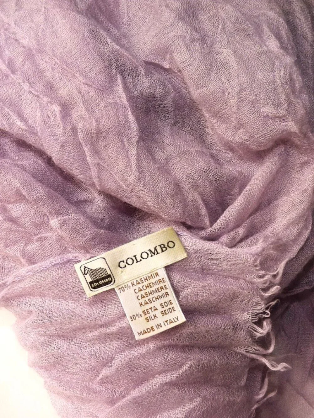 Colombo cashmere silk chevron pleated scarf